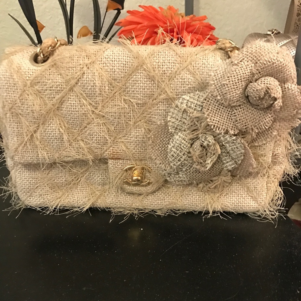 Chanel Camellia single flap